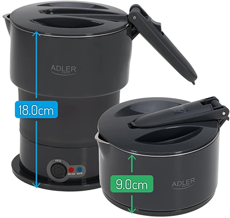 Adler Silicon Travel Virdulys | AD 1377 | Travel Virdulys | 600 W | 0.6 L | Silicon | Pilkas