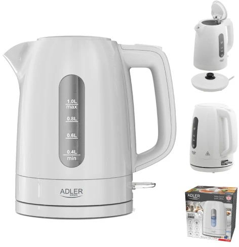 Adler Virdulys | AD 1380 W | Elektrinis | 2200 W | 1 l | Polipropilenas | 360° besisukantis pagrindas | Baltas