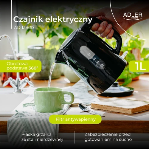 ADLER AD 1380B juodas electric virdulys