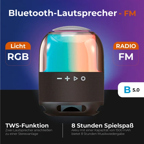 Adler Speaker | AD 1904 | 8 W | Bluetooth | Belaidė jungtis | Portable | Juodas