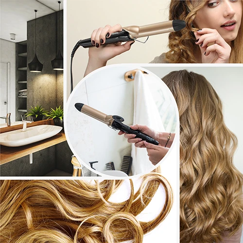 Adler | Hair Suktukas | AD 2112 | Ceramic heating system | Barrel diameter 32 mm | 55 W | Juodas
