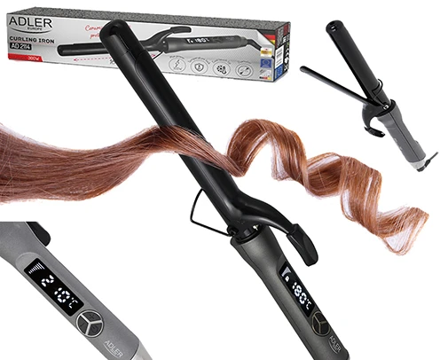 Adler | Hair Suktukas | AD 2114 | Ceramic heating system | Barrel diameter 25 mm | Temperature (max) 210 °C | Ekranas Digital | 60 W | Juodas