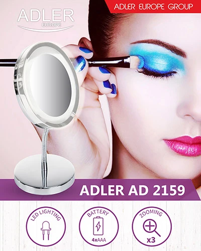 Adler | Veidrodis | AD 2159 | 15 cm | LED veidrodis | Chrome