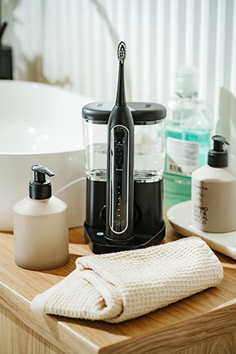 Dantų šepetėlis Adler | 2-in-1 Vanduo Flossing Sonic | AD 2180b | Įkraunamas | Suaugusiems | Šepetėlių skaičius galvutės įeina 2 | Number of teeth brushing modes 1 | Juodas