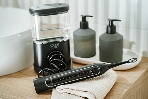 Dantų šepetėlis Adler | 2-in-1 Vanduo Flossing Sonic | AD 2180b | Įkraunamas | Suaugusiems | Šepetėlių skaičius galvutės įeina 2 | Number of teeth brushing modes 1 | Juodas