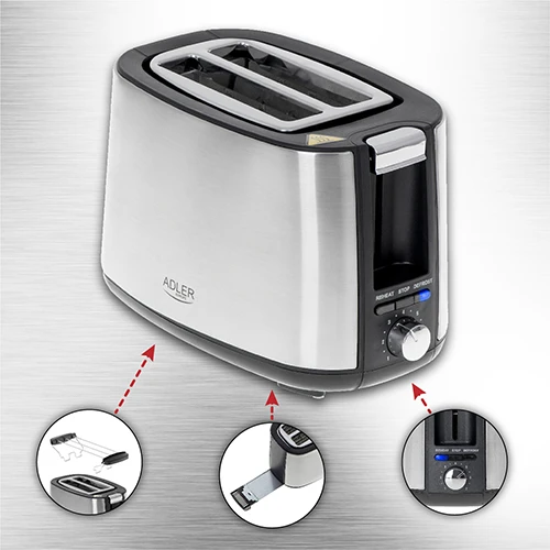 Skrudintuvas Adler Toaster AD 3214, 750 W