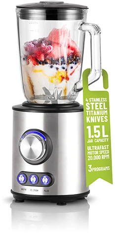 Adler | Maišytuvas | AD 4078 | Tabletop | 1700 W | Jar material Glass | Jar capacity 1.5 L | Ice crushing | Nerūdijantis plienas