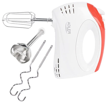 Plakiklis Adler | Mixer | AD 4212 | Hand Mixer | 300 W | Greičių skaičius 5 | Turbo mode | Baltas
