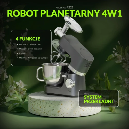 Virtuvinis kombainas Planetinis virtuvės kombainas Adler AD 4221 2200 W