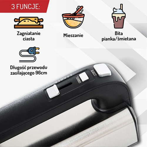 Plakiklis Adler | Hand mixer | AD 4225 | Hand Mixer | 300 W | Greičių skaičius 5 | Turbo mode | Nerūdijantis plienas
