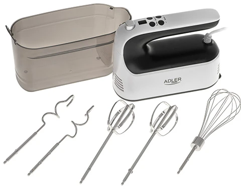Plakiklis Adler Hand Mixer | AD 4229 | Hand Mixer | 600 W | Greičių skaičius 9 | Turbo mode | Juodas/Baltas