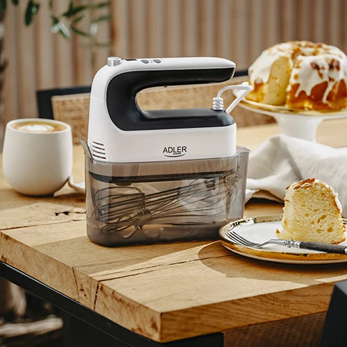 Plakiklis Adler Hand Mixer | AD 4229 | Hand Mixer | 600 W | Greičių skaičius 9 | Turbo mode | Juodas/Baltas