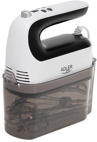 Plakiklis Adler Hand Mixer | AD 4229 | Hand Mixer | 600 W | Greičių skaičius 9 | Turbo mode | Juodas/Baltas