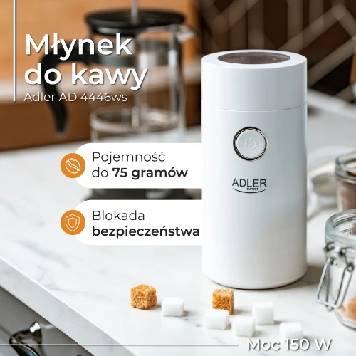 Kavamalė Adler AD 4446ws, Baltos spalvos