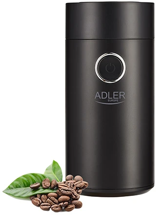 Kavamalė Adler | Kavos malūnėlis | AD4446bs | 150 W | Kavos pupelių talpa 75 g | Dangčio apsauginis jungiklis | Juodas