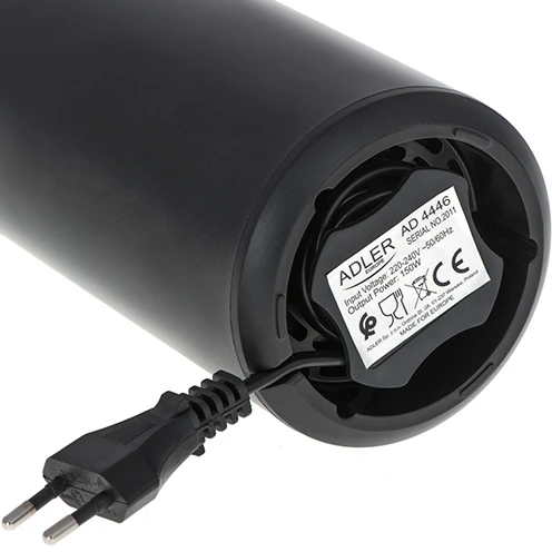 Kavamalė Adler | Kavos malūnėlis | AD4446bs | 150 W | Kavos pupelių talpa 75 g | Dangčio apsauginis jungiklis | Juodas