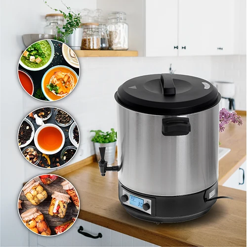 Adler | Electric pot/Cooker | AD 4496 | 2600 W | 28 L | Nerūdijantis plienas/Juodas