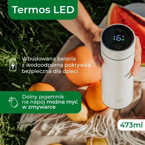 Termosas Adler AD 4506, 473 ml, Baltas