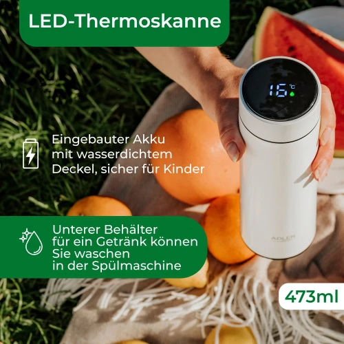 Termosas Adler AD 4506, 473 ml, Baltas