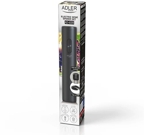 Adler | Elektrinis vyno atidarytuvas - Rinkinys | AD 4509 | Juodas