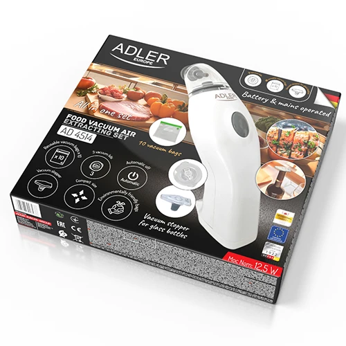 Adler Food Vakuuminis oro ištraukimo rinkinys | AD 4514 | Baltas