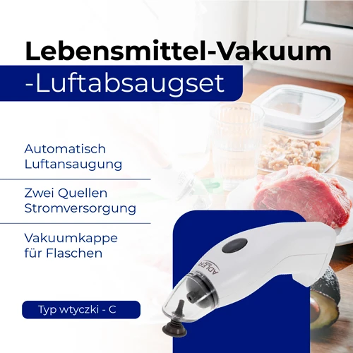Adler Food Vakuuminis oro ištraukimo rinkinys | AD 4514 | Baltas