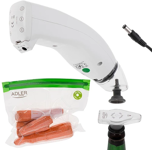 Adler Food Vakuuminis oro ištraukimo rinkinys | AD 4515 | Baltas