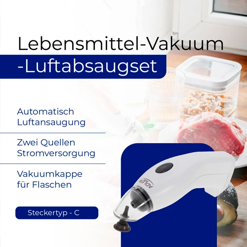 Adler Food Vakuuminis oro ištraukimo rinkinys | AD 4515 | Baltas