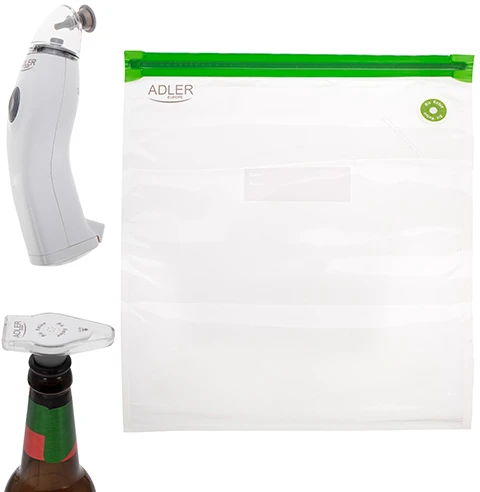 Adler Food Vakuuminis oro ištraukimo rinkinys | AD 4515 | Baltas