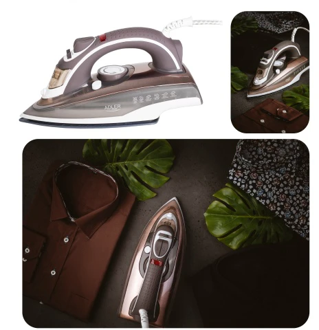 Adler | Lygintuvas | AD 5030 | Garų lygintuvas | 3000 W | Vanduo tank capacity 310 ml | Continuous steam 20 g/min | Brown