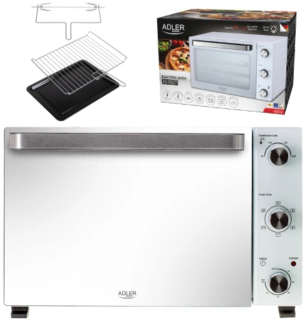 Adler Electric orkaitė | AD 6027 | 48 L | 1800 W | Baltas