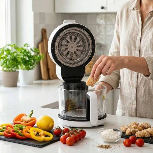 Gruzdintuvė Adler Air Fryer Orkaitė su stikliniu dubeniu | AD 6316 | Galia 1200 W | Talpa 3 L | Konvekcija | Baltas/Juodas