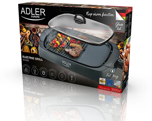 Adler | Electric Grilis | AD 6610 | Table | 3000 W | Juodas