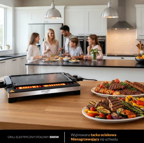 Adler | Table Grilis | AD 6613 | Table | 3000 W | Juodas