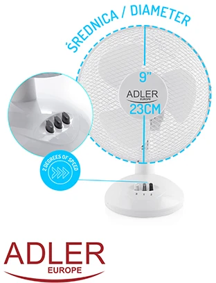 Ventiliatorius Adler AD 7302, 23cm