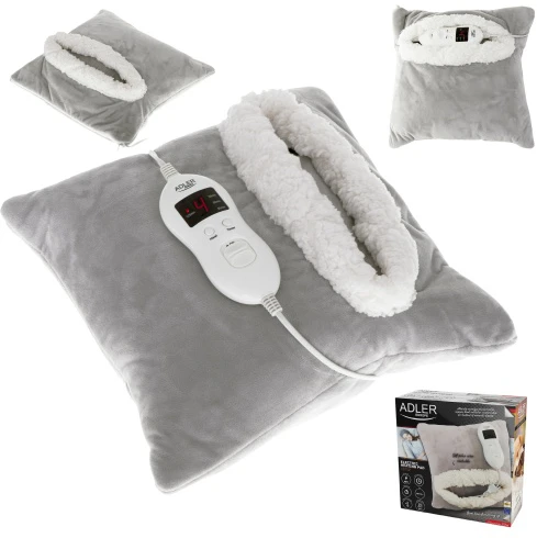 Adler | Blanket Elektrinė šildyklė | AD 7412 | Number of heating levels 8 | Number of persons 1 | Washable | Soft fleece | 80 W | Pilkas