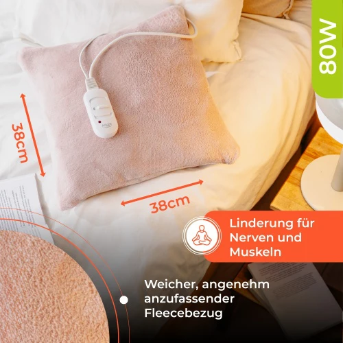 Adler Super Soft elektrinis šildymo kilimėlis | AD 7444 | Šildymo lygių skaičius: 2 | Asmenų skaičius: 1 | Plaunamas | Nuotolinio valdymo pultas | 80 W | Rožinė