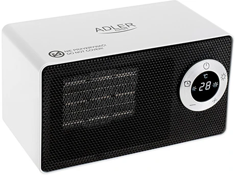 Adler | AD 7746 | Keraminis ventiliatoriaus šildytuvas | 1000 W | Galios lygių skaičius 2 | Baltas