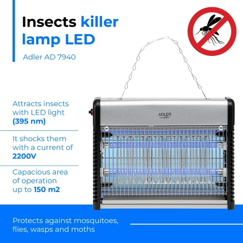 Adler | Vabzdžius naikinanti lempa LED | AD 7940 | 9 W