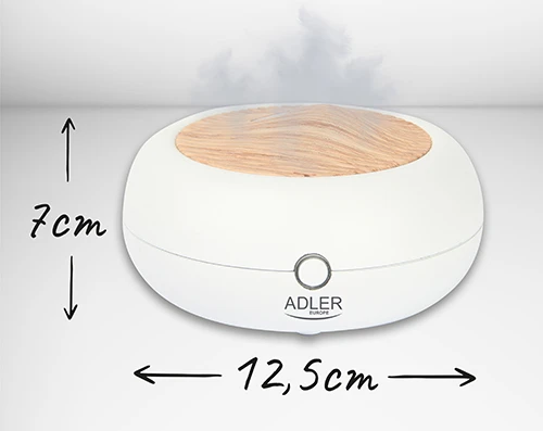 Drėkintuvas Adler | USB ultragarsinis aromato difuzorius 3in1 | AD 7969 | Ultragarsinis | Tinka kambariams iki 25 m² | Baltas