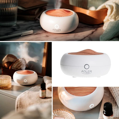 Drėkintuvas Adler | USB ultragarsinis aromato difuzorius 3in1 | AD 7969 | Ultragarsinis | Tinka kambariams iki 25 m² | Baltas