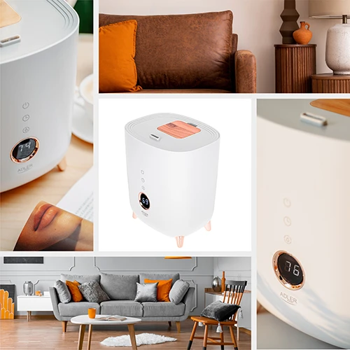 Adler | AD 7972 | Drėkintuvas | 23 W | Vanduo bako talpa 4 L | Tinka kambariams iki 35 m² | Ultragarsinis | Drėkinimo pajėgumas 150-300 ml/val | Baltas