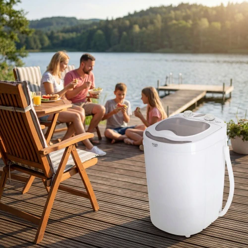 Skalbimo mašina Adler Mini washing machine AD 8055 Top loading, Skalbimo talpa 3kg, Gylis 37 cm, Plotis 36 cm, Baltas