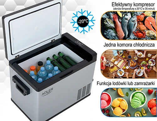 Adler | Portable šaldytuvas with compressor | AD 8081 | Free standing | Ekranas