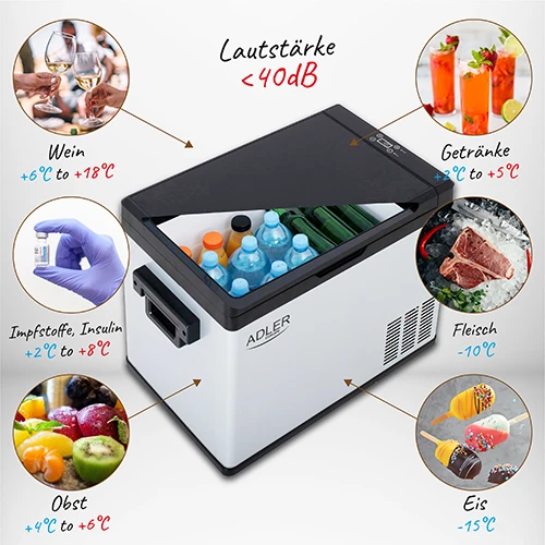 Adler | Portable šaldytuvas with compressor | AD 8081 | Free standing | Ekranas