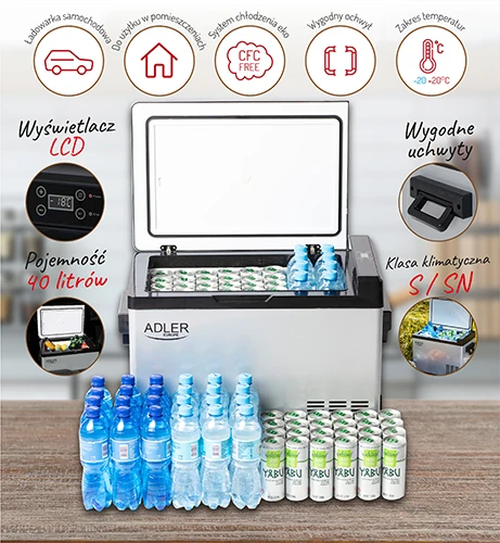 Adler | Portable šaldytuvas with compressor | AD 8081 | Free standing | Ekranas