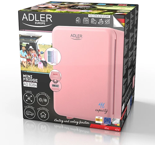 Mini šaldytuvas Adler AD 8084, 27 aukščio, 4 l, rožinis