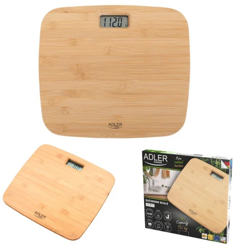 Adler | Bambuko svarstyklės vonios kambariui | AD 8173 | Didžiausias svoris (keliamoji galia) 150 kg | Tikslumas 100 g