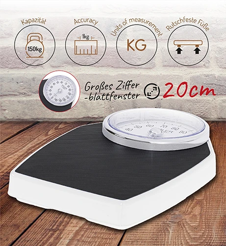 Virtuvinės svarstyklės Adler | Mechaninės vonios svarstyklės | AD 8177 | Didžiausias svoris (keliamoji galia) 150 kg | Tikslumas 1000 g | Juodas