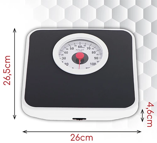 Virtuvinės svarstyklės Adler | Mechaninės vonios svarstyklės | AD 8178 | Didžiausias svoris (keliamoji galia) 120 kg | Tikslumas 1000 g | Juodas